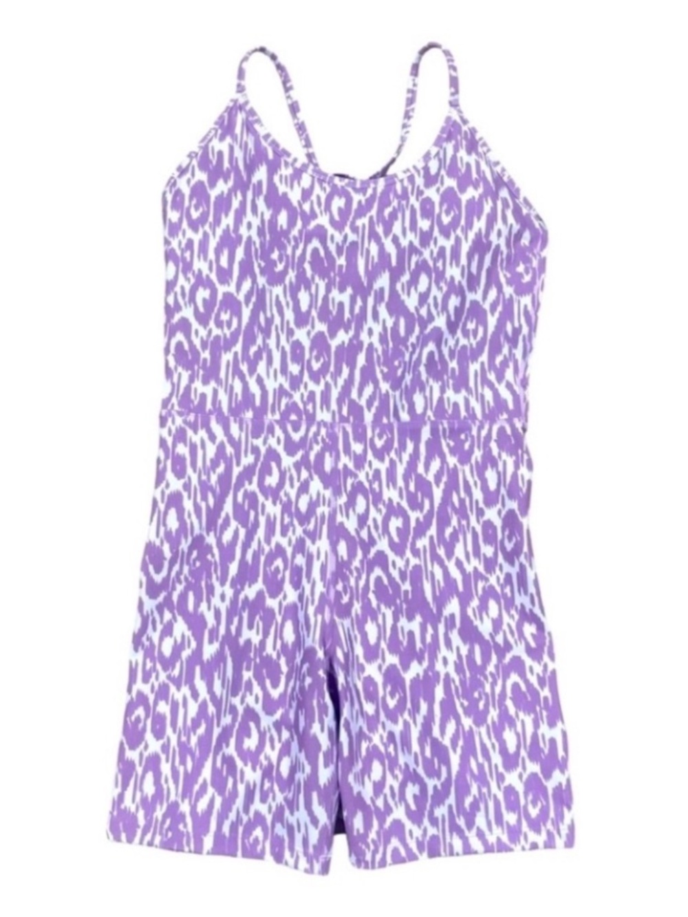 SAGE COLLECTIVE Lilac Animal Print Strappy BacK Romper Yoga Pilates NWT XS